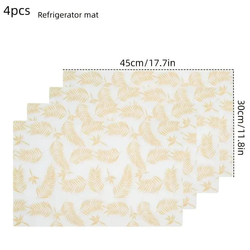 Refrigerator Pad - Non-Slip Golden Leaf Waterproof by House Of Avana