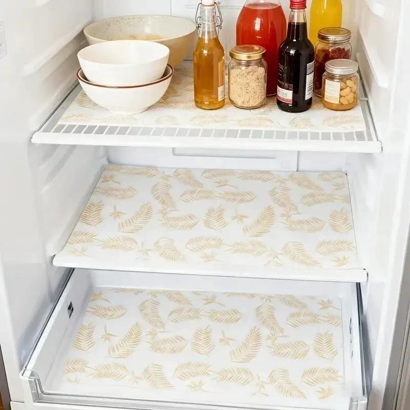 Refrigerator Pad - Non-Slip Golden Leaf Waterproof by House Of Avana