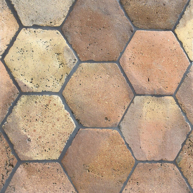 Regenerado Natural Hexagon Terracotta Tiles 6x6 Terracotta Natural 6x6 Tiles — 3