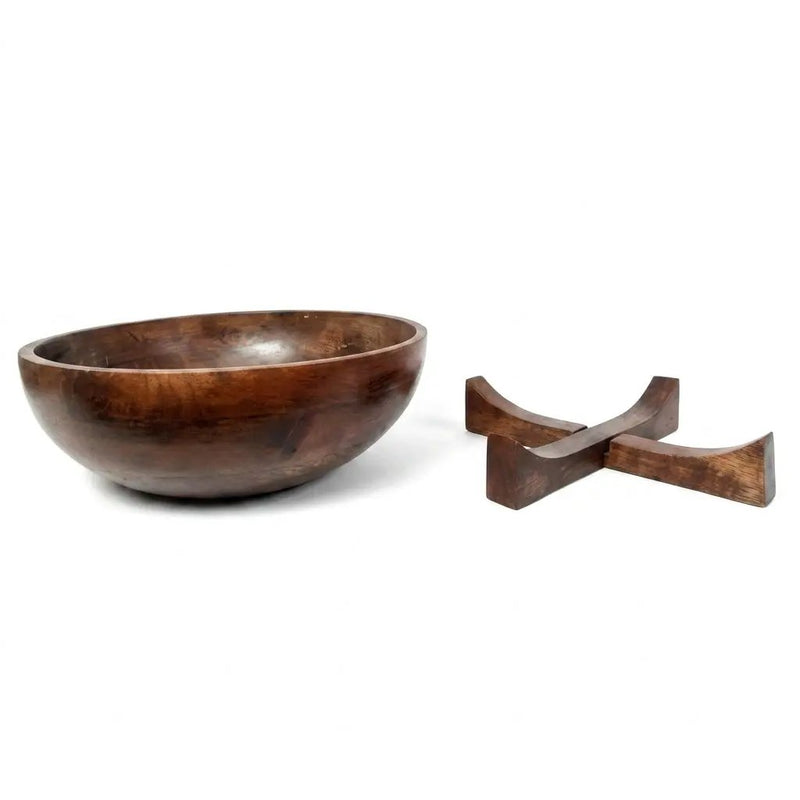 House of Avana Mango Wood Bowl with Stand by House Of Avana