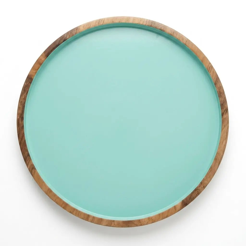 House of Avana Blue Round Mango Wood Platter by House Of Avana