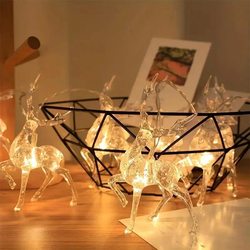 Reindeer String Lights, Battery Operated Christmas Decorations by House Of Avana