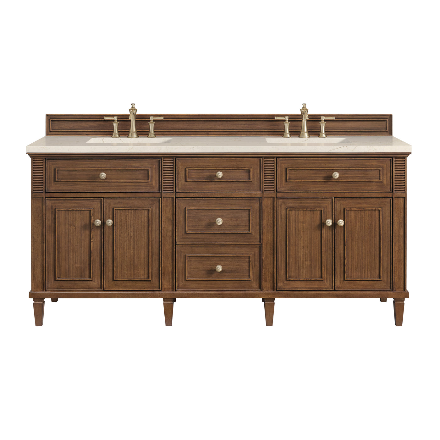 James Martin Lorelai 72" Double Bathroom Vanity, Mid-Century Walnut by James Martin