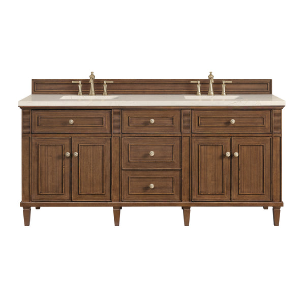 James Martin Lorelai 72" Double Bathroom Vanity, Mid-Century Walnut