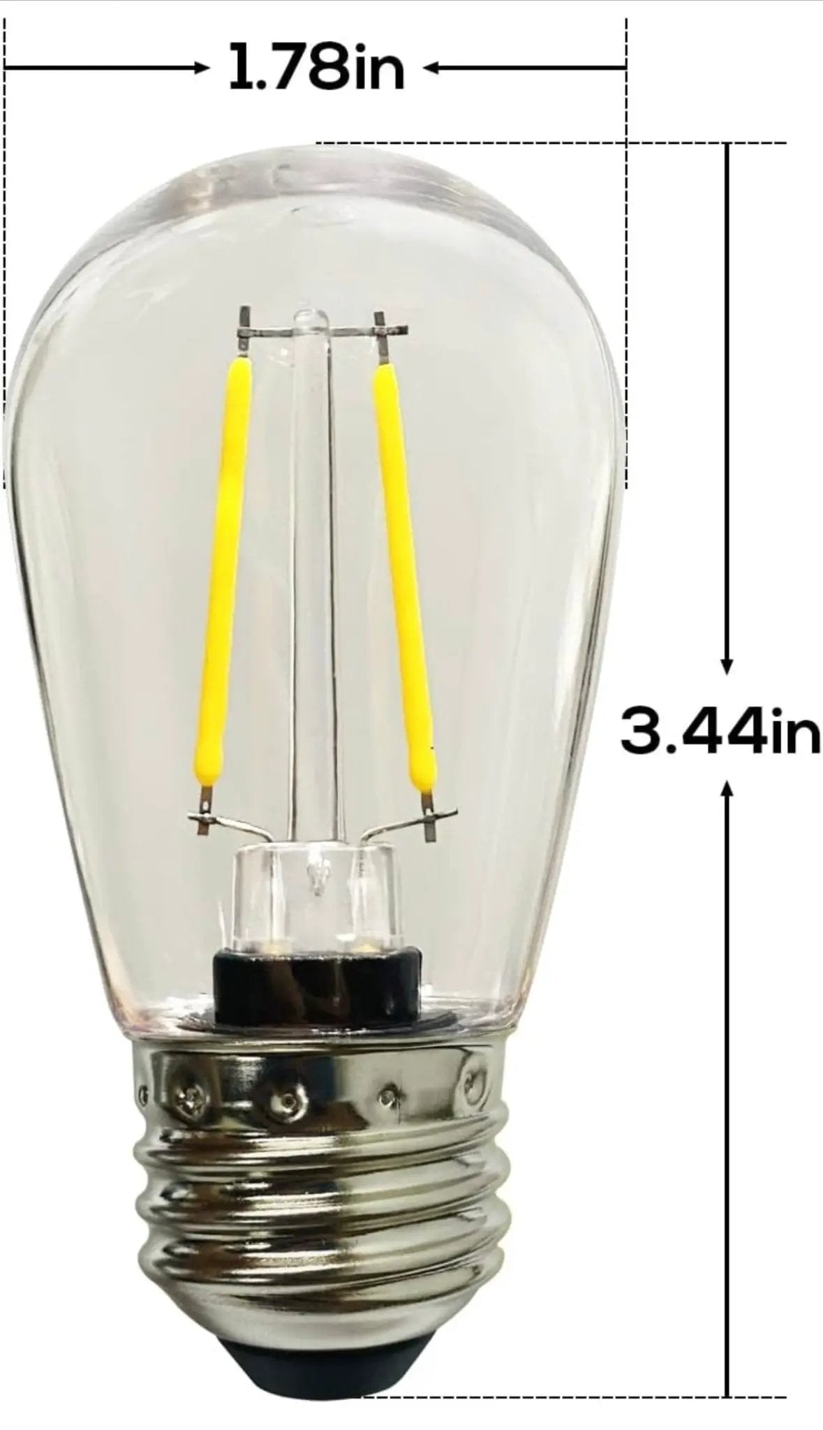 Replacement Bulb PRO LED Energy Efficient 2 Watt Warm White 2500K Dimmable Bulb - 12 Pack - E26 Base by Outdoor Solar Outlet