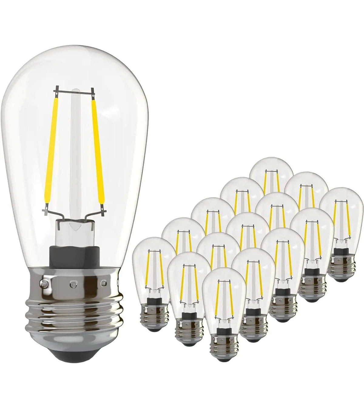 Replacement Bulb PRO LED Energy Efficient 2 Watt Warm White 2500K Dimmable Bulb - 12 Pack - E26 Base by Outdoor Solar Outlet