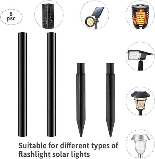 Replacement Stakes for Solar Lights Stainless Steel ( 4 Pack ) by Outdoor Solar Outlet