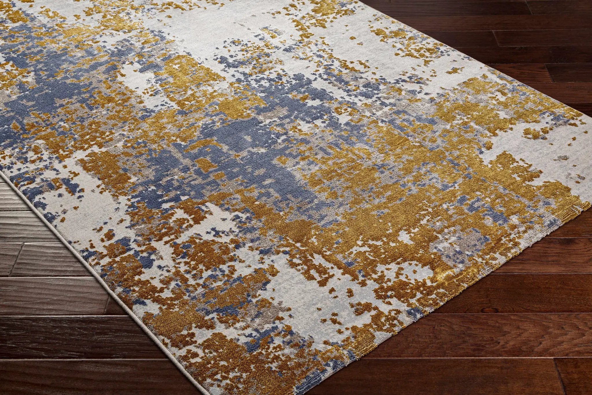 Maralal Mustard & Blue Area Rug - Clearance by Boutique Rugs