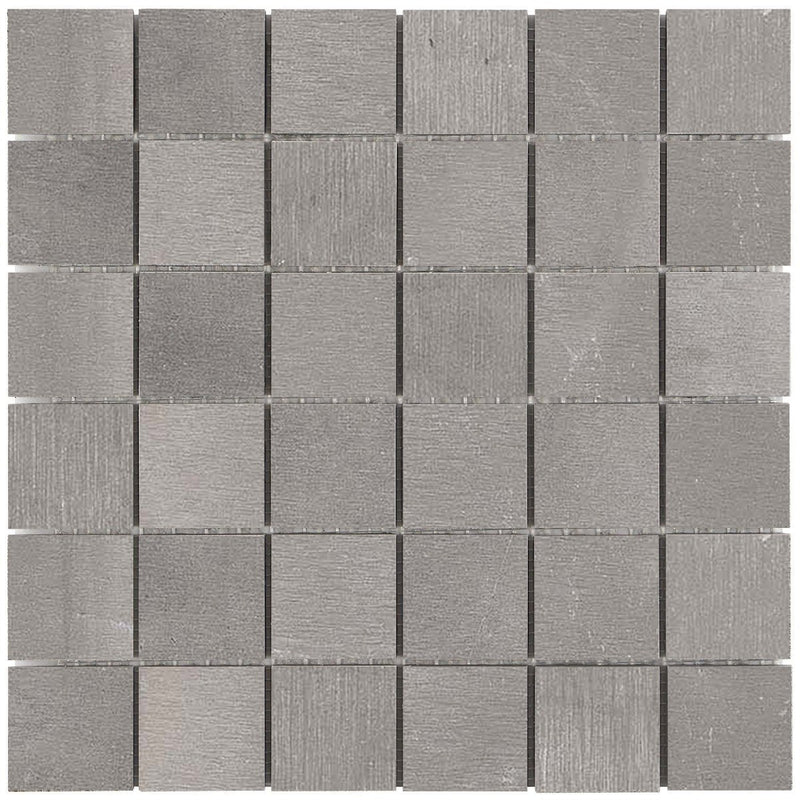 Reside Ash Honed 2x2 Stone Look Porcelain Mosaics 12x12 mosaic sheet