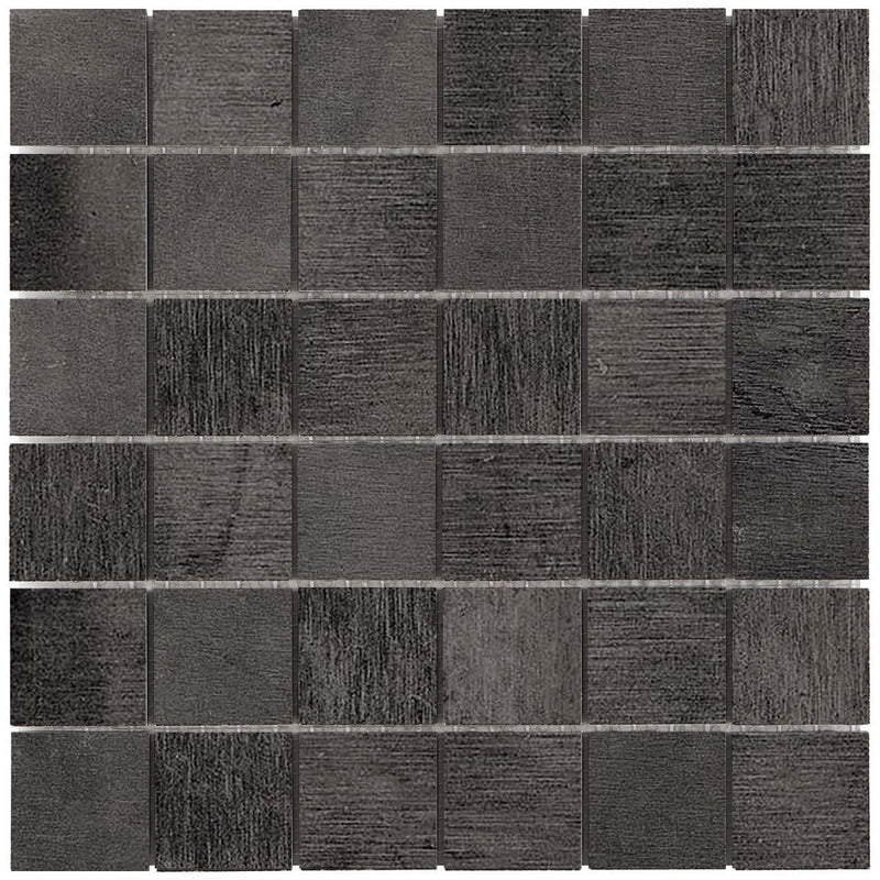 Reside Black Honed 2x2 Stone Look Porcelain Mosaics 12x12 mosaic sheet