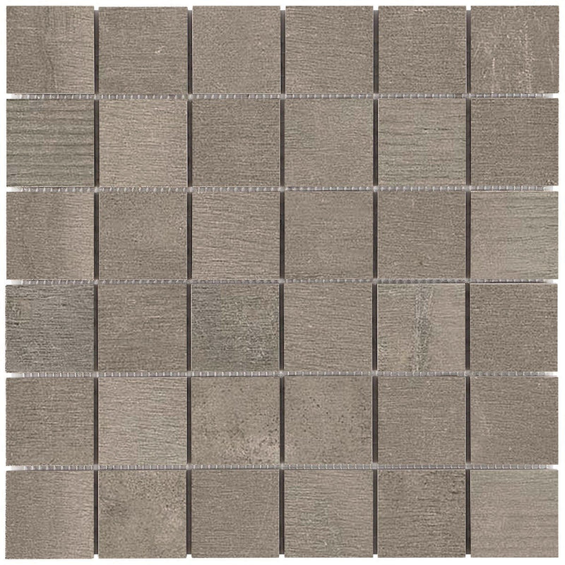 Reside Brown Honed 2x2 Stone Look Porcelain Mosaics 12x12 mosaic sheet