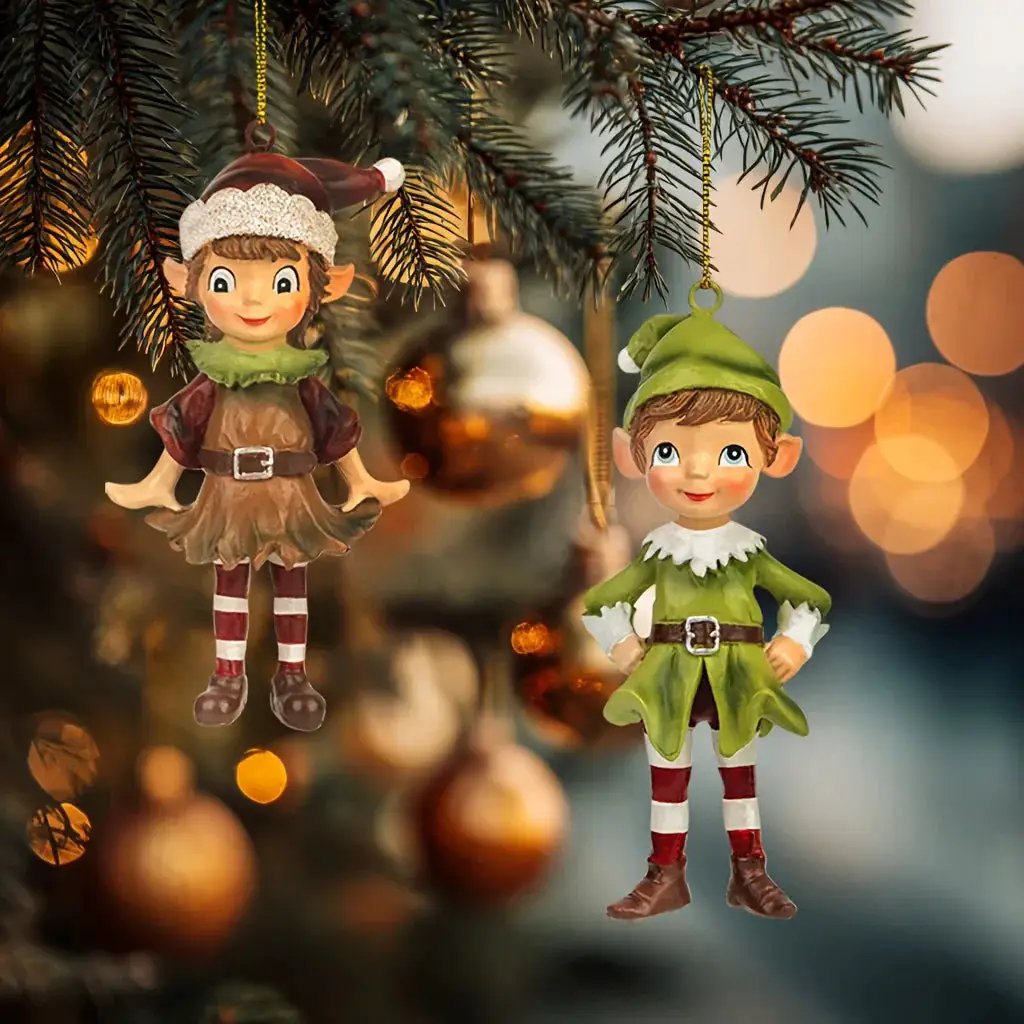 Resin 3D Gnome Hanging Ornaments with Sculpture Details by House Of Avana