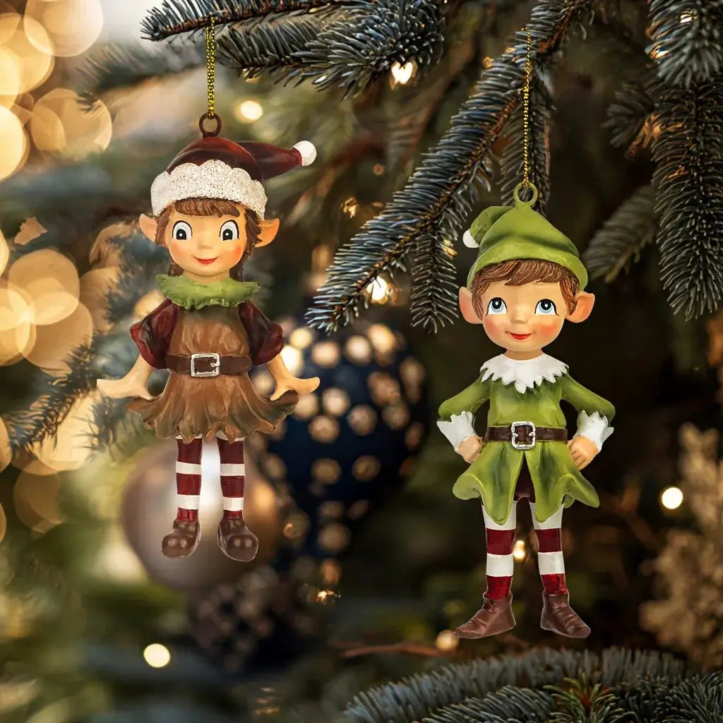 Resin 3D Gnome Hanging Ornaments with Sculpture Details by House Of Avana