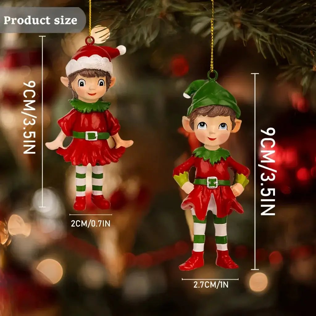 Resin 3D Gnome Hanging Ornaments with Sculpture Details by House Of Avana