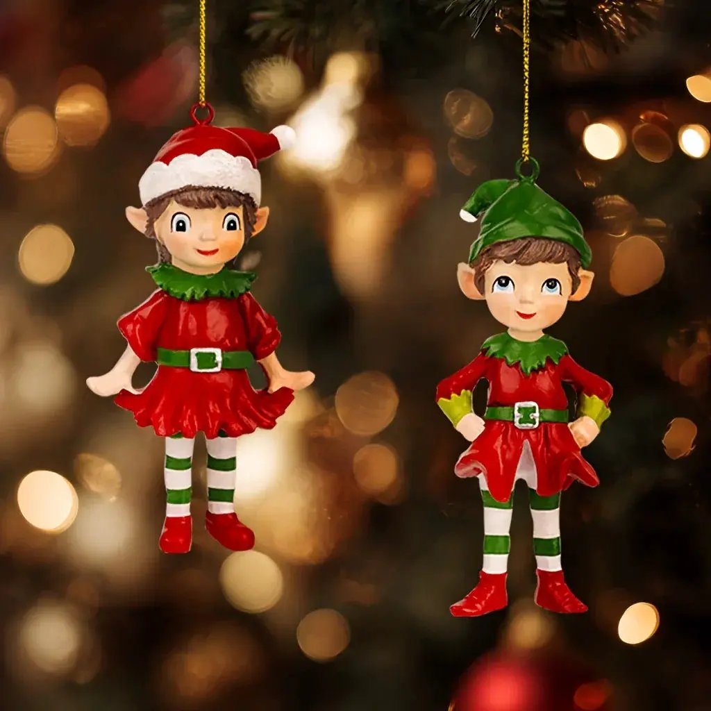 Resin 3D Gnome Hanging Ornaments with Sculpture Details by House Of Avana