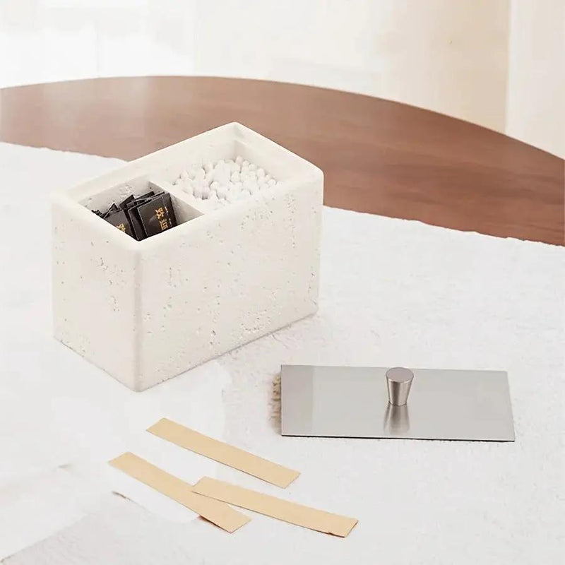 Resin Bathroom Containers with Lids Bathroom Organizer Storage Swabs Can Dental floss Can q-tip Storage Toothpick Holder Bathroom Canister Vanity Storage Jars Organizer for Swabs,Bath Salts Makeup Sponges Bath salt tank, Cani by House Of Avana