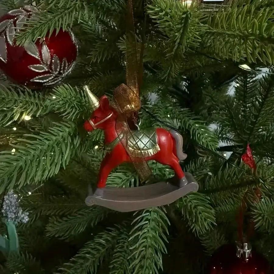 Resin Christmas Tree Decoration Pendants with Ribbons & Pine Cones by House Of Avana