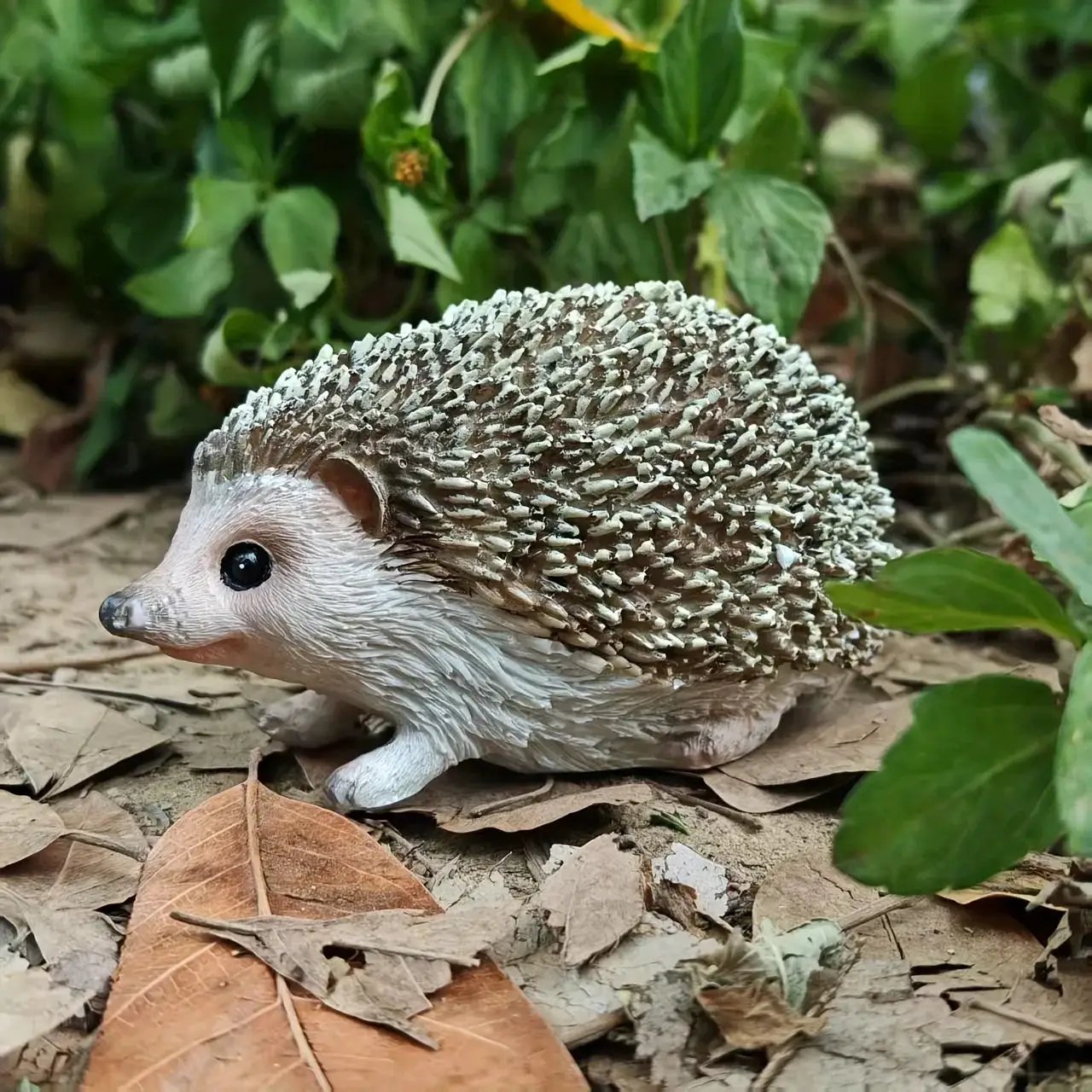 Resin Hedgehog Garden Statue with Realistic Fur Texture by House Of Avana