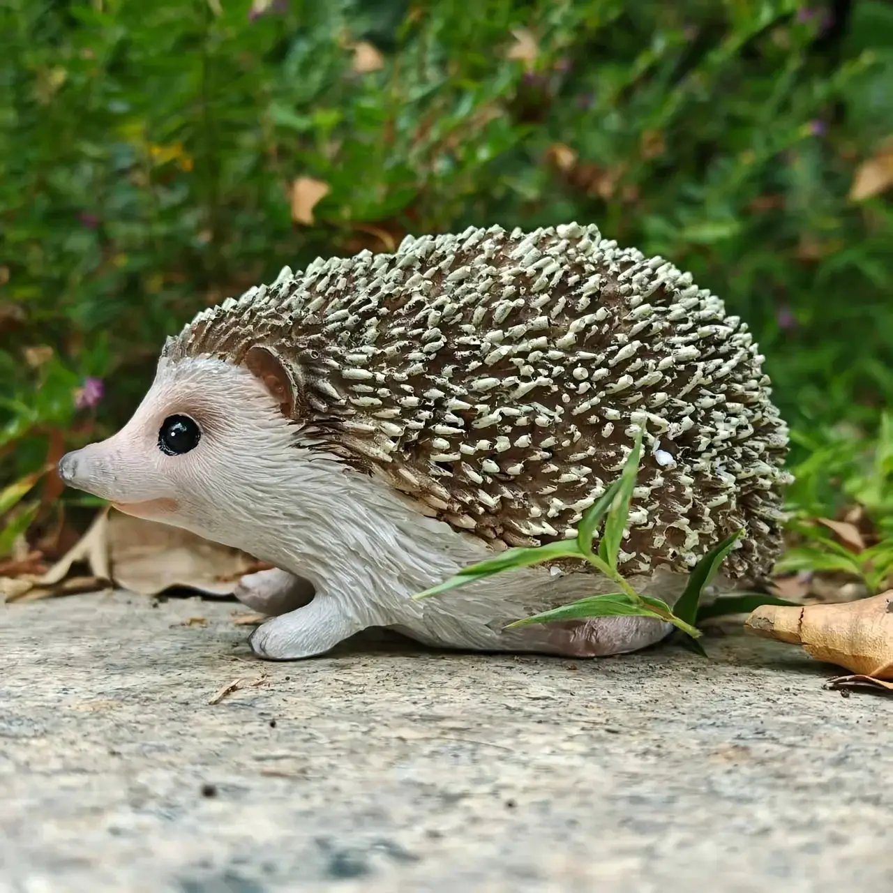 Resin Hedgehog Garden Statue with Realistic Fur Texture by House Of Avana