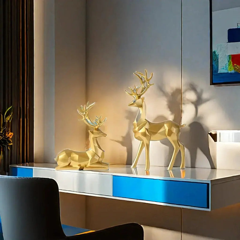 Resin Reindeer Garden Statues for Christmas Decorations by House Of Avana