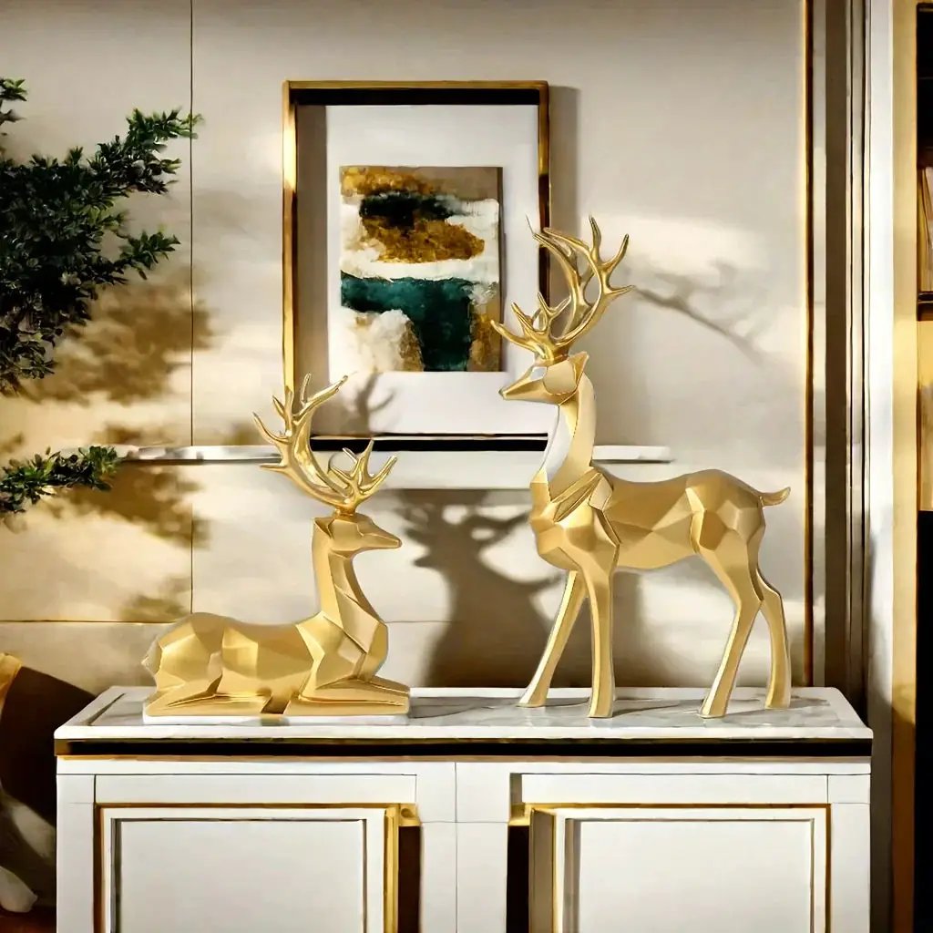 Resin Reindeer Garden Statues for Christmas Decorations by House Of Avana