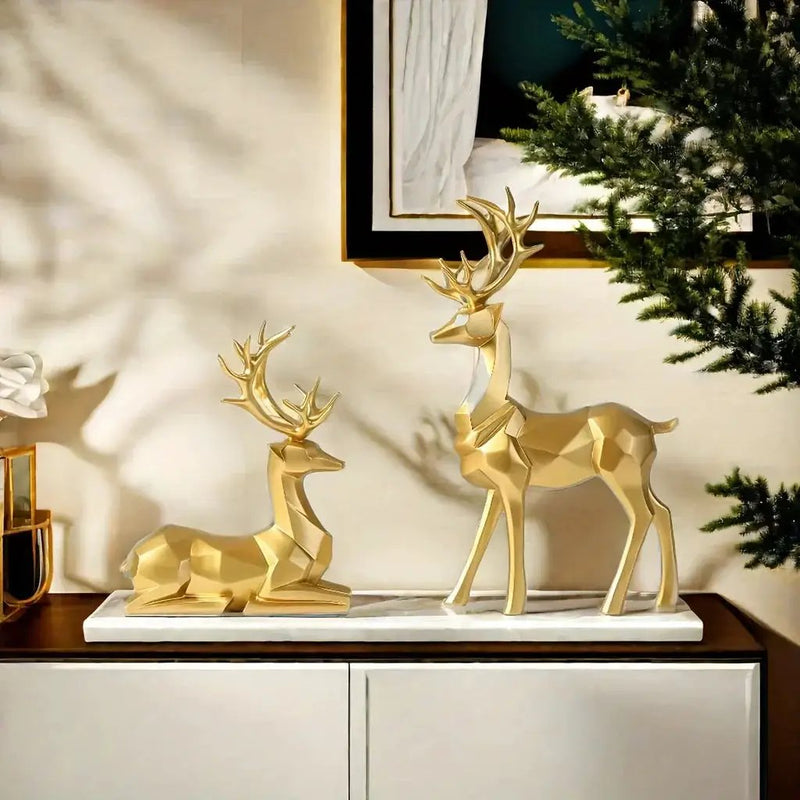 Resin Reindeer Garden Statues for Christmas Decorations by House Of Avana