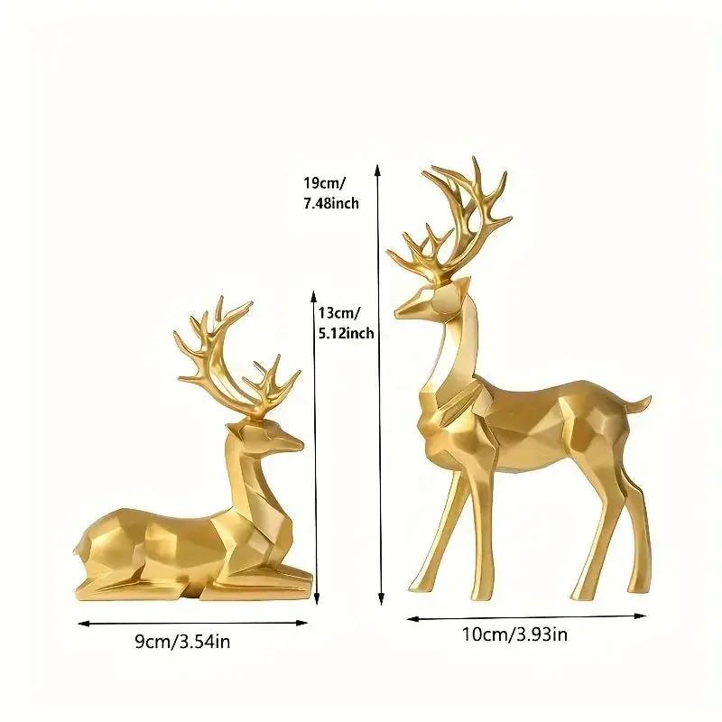 Resin Reindeer Garden Statues for Christmas Decorations by House Of Avana