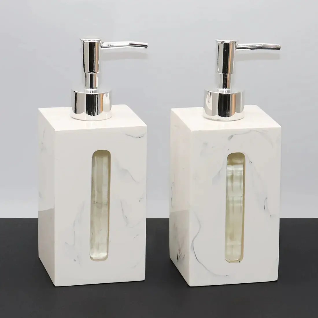 Resin Soap Dispenser, Freestanding Countertop Lotion Pump Bottle, Visible Capacity Liquid Hand Soap Dispenser, No Electricity Needed, for Bathroom, Kitchen, Laundry Room, Shampoo, Body Wash, Lotion by House Of Avana