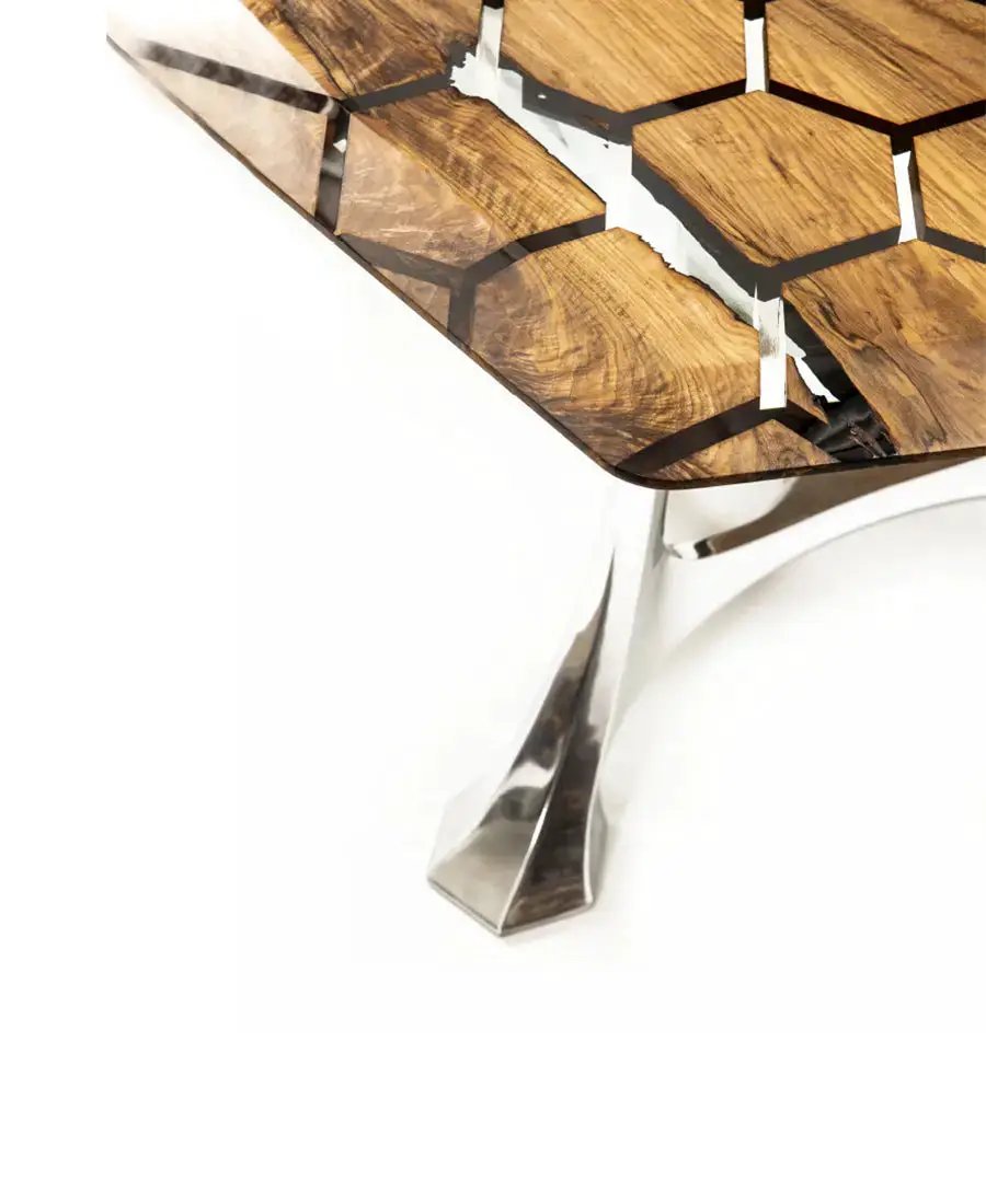 Hexagon Resin Dining Table by Gizz