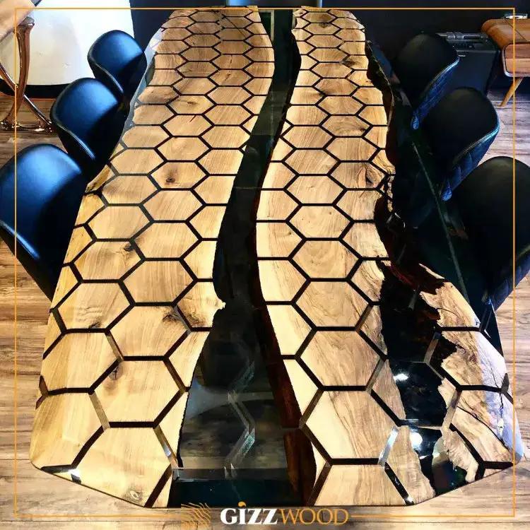 Hexagon Resin Dining Table by Gizz