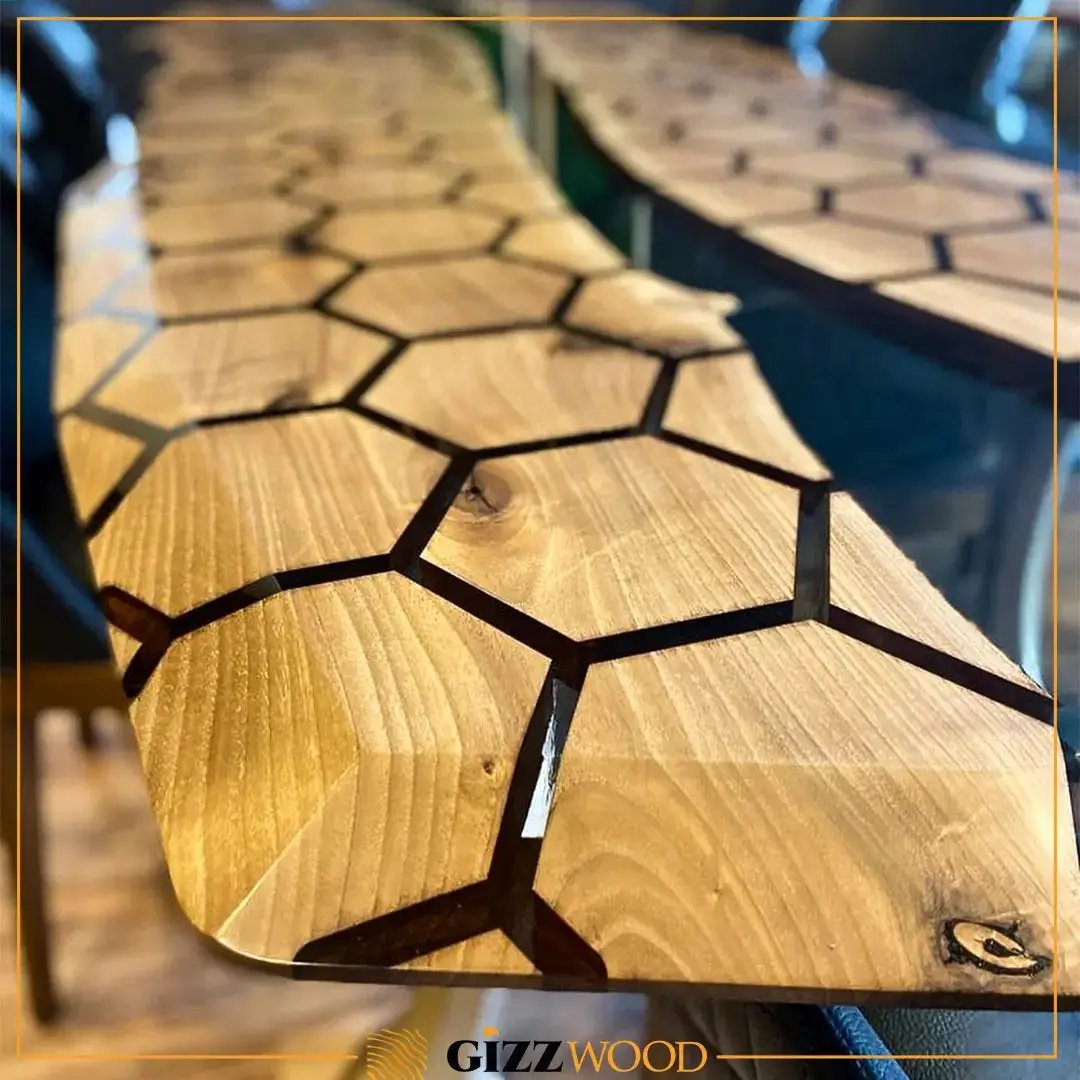 Hexagon Resin Dining Table by Gizz