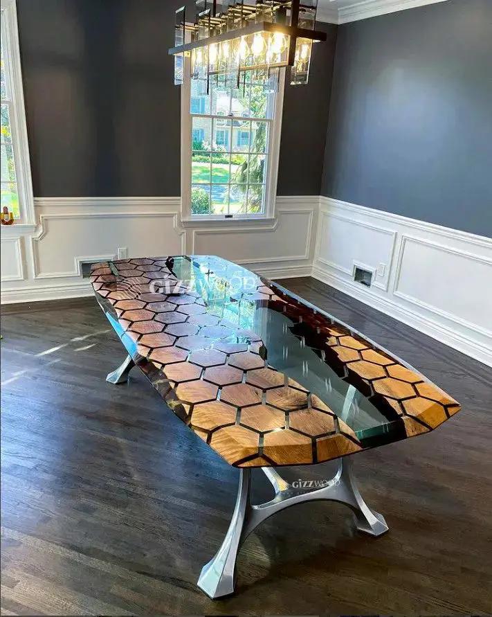 Hexagon Resin Dining Table by Gizz