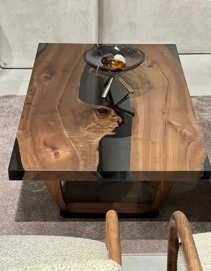 Resin Coffee Table With Walnut Legs by Gizz