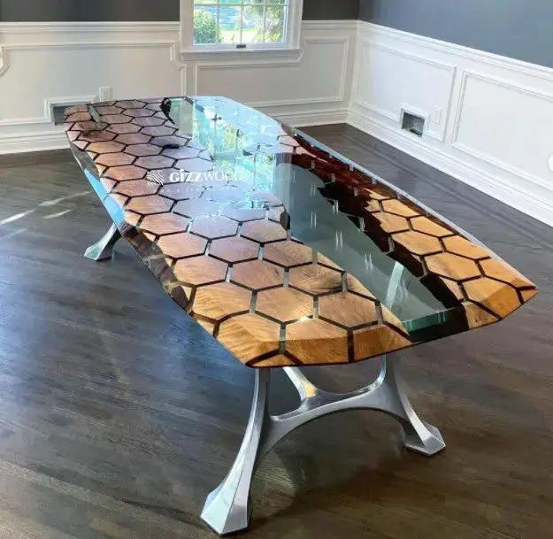 Hexagon Resin Dining Table by Gizz