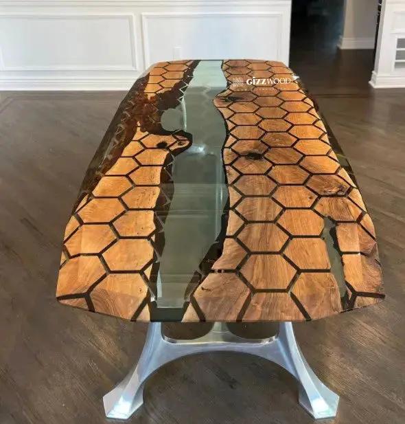 Hexagon Resin Dining Table by Gizz