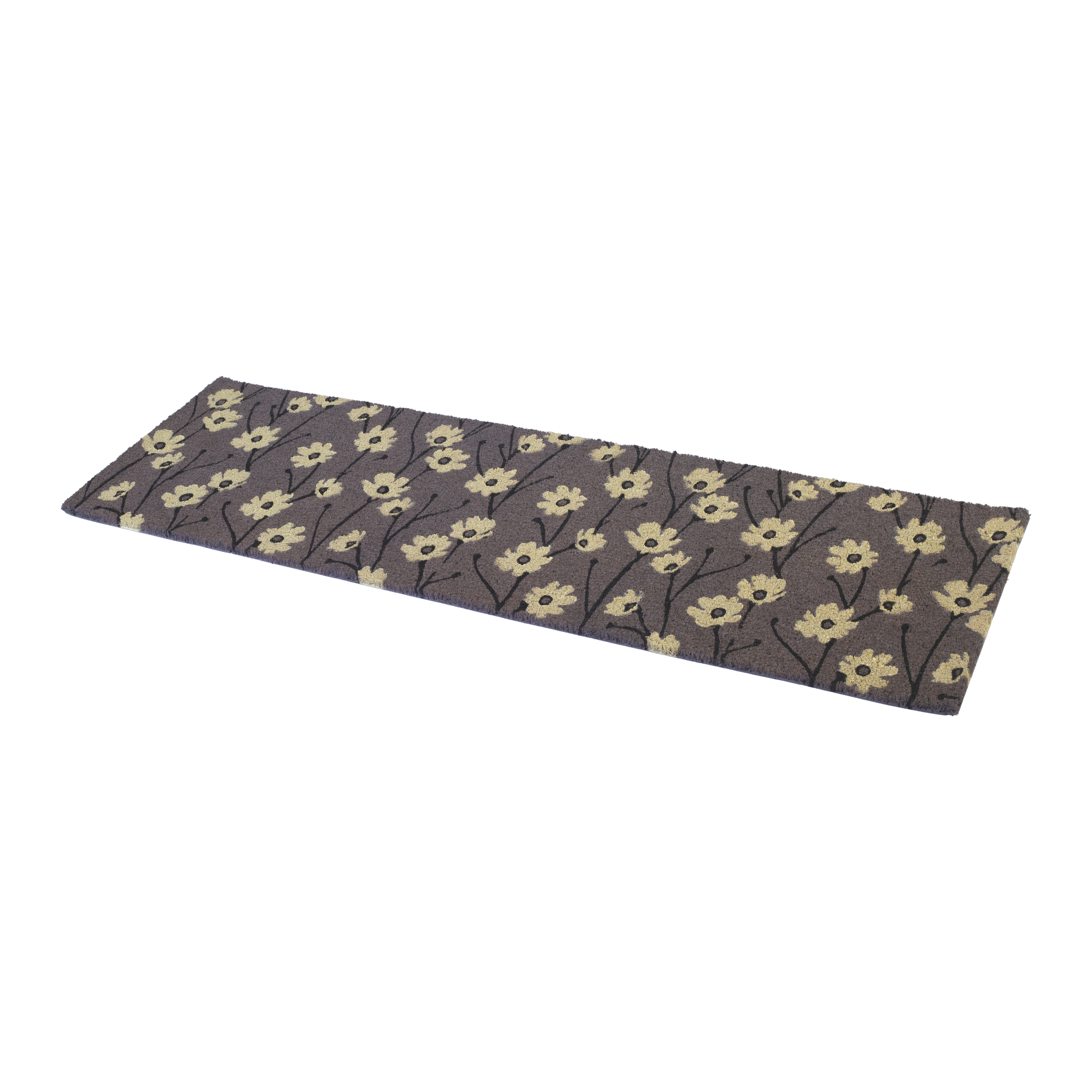 Wild Flowers - Gray Coir Doormat by Fab Habitat
