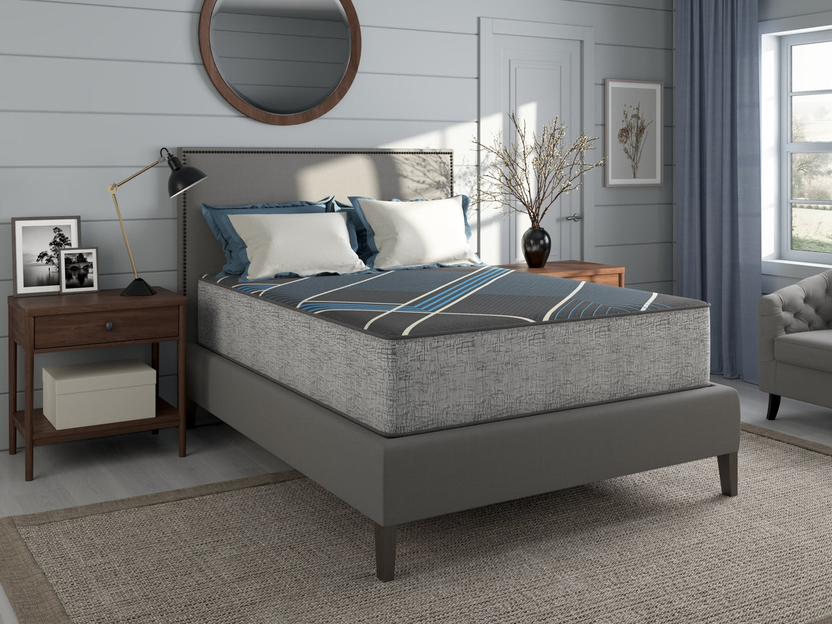 Plush Gel Memory Foam Twin Mattress with Smooth Top - Grey & Blue, photo 11 of 30