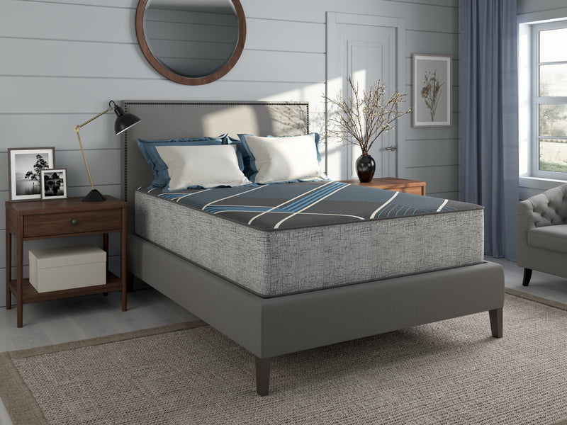 Plush Gel Memory Foam Twin Mattress with Smooth Top - Grey & Blue, photo 11 of 30
