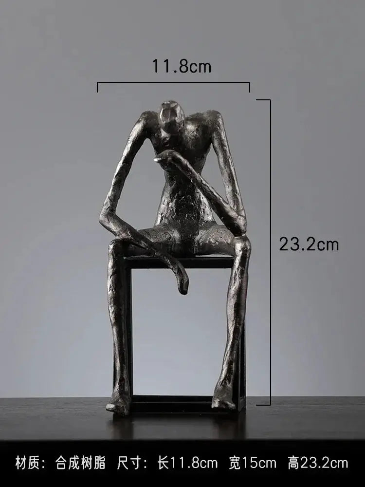 Abstract Figure Sculpture Set Antique Bronze for Your Living Room by House Of Avana