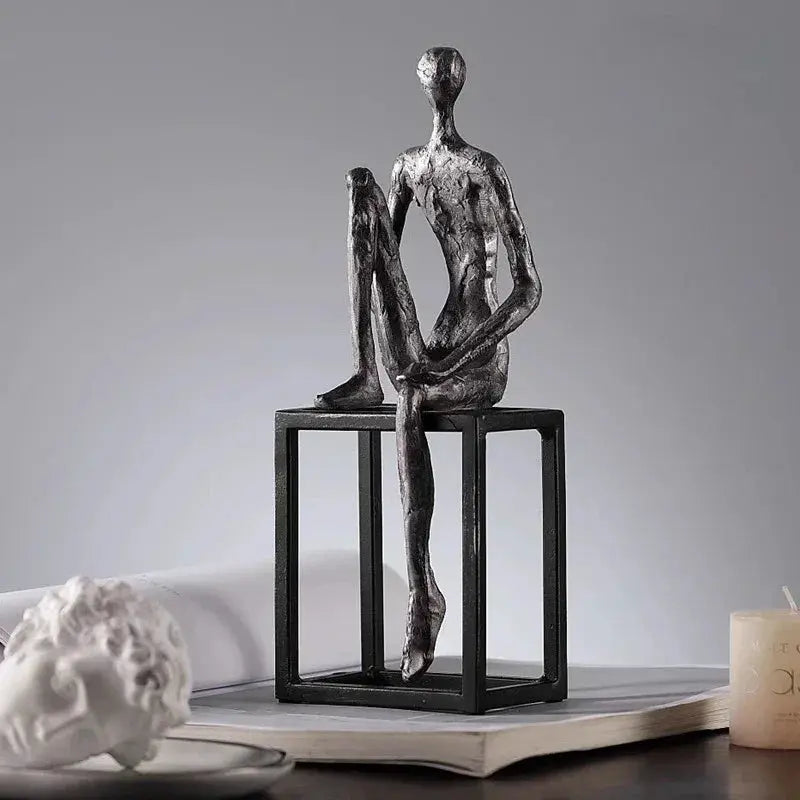Abstract Figure Sculpture Set Antique Bronze for Your Living Room by House Of Avana