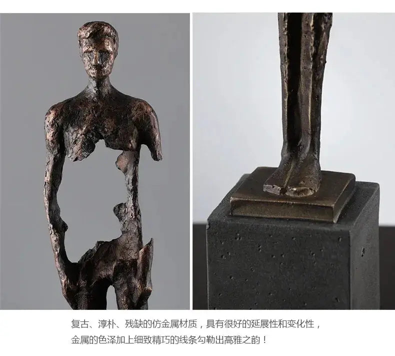 Abstract Figure Sculpture Set Antique Bronze for Your Living Room by House Of Avana