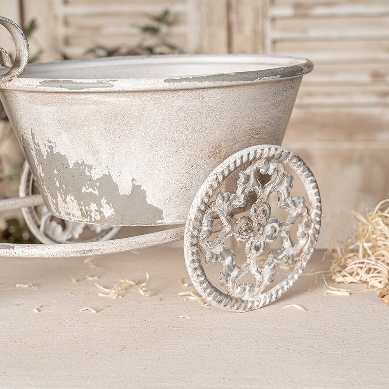 Rustic Bicycle Metal Wire Wall Planter Basket with Vintage Design - Grey and White, photo 10 of 14