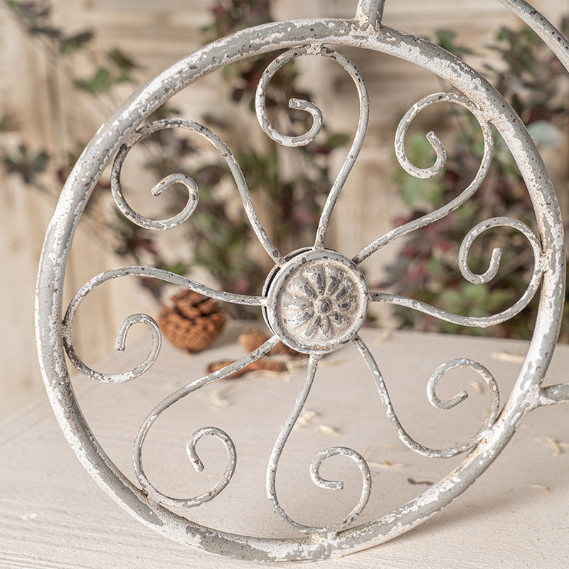 Rustic Bicycle Metal Wire Wall Planter Basket with Vintage Design - Grey and White, photo 11 of 14