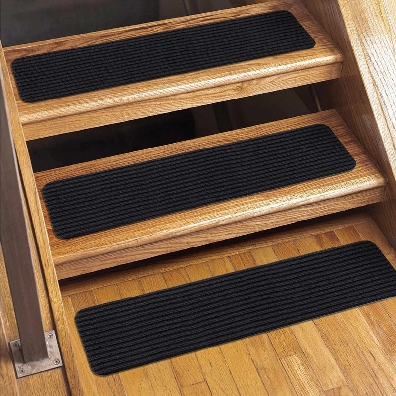 Basic Stair Tread Rugs, Black by Hauteloom