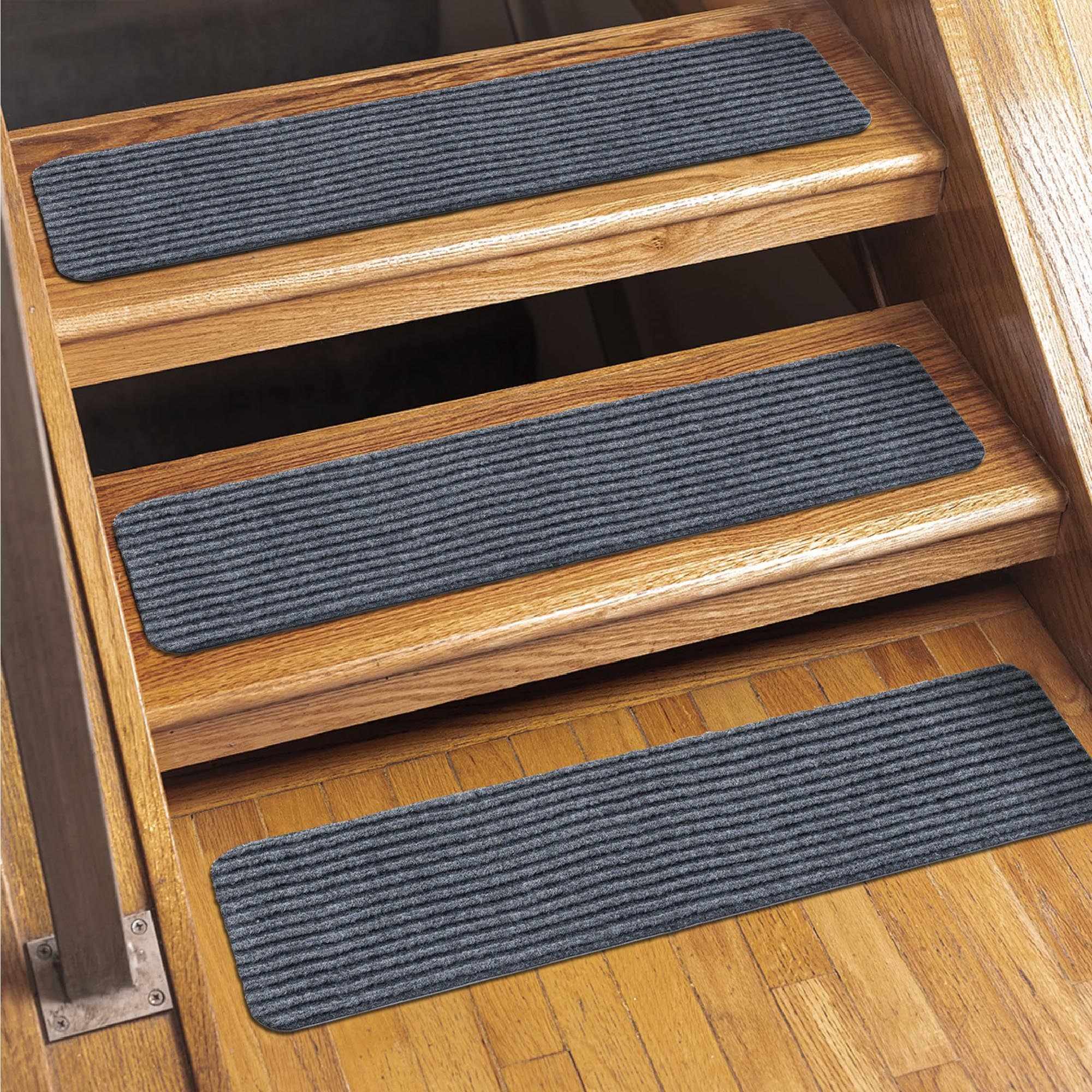 Basic Stair Tread Rugs, Light Gray by Hauteloom