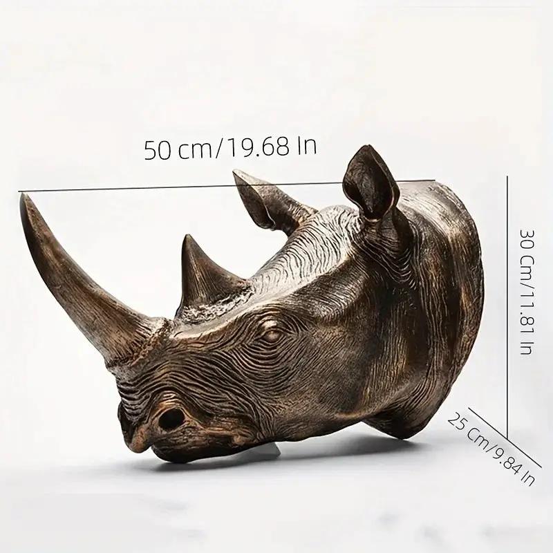 Rhino Head - Decorative Black 6-Inch by House Of Avana