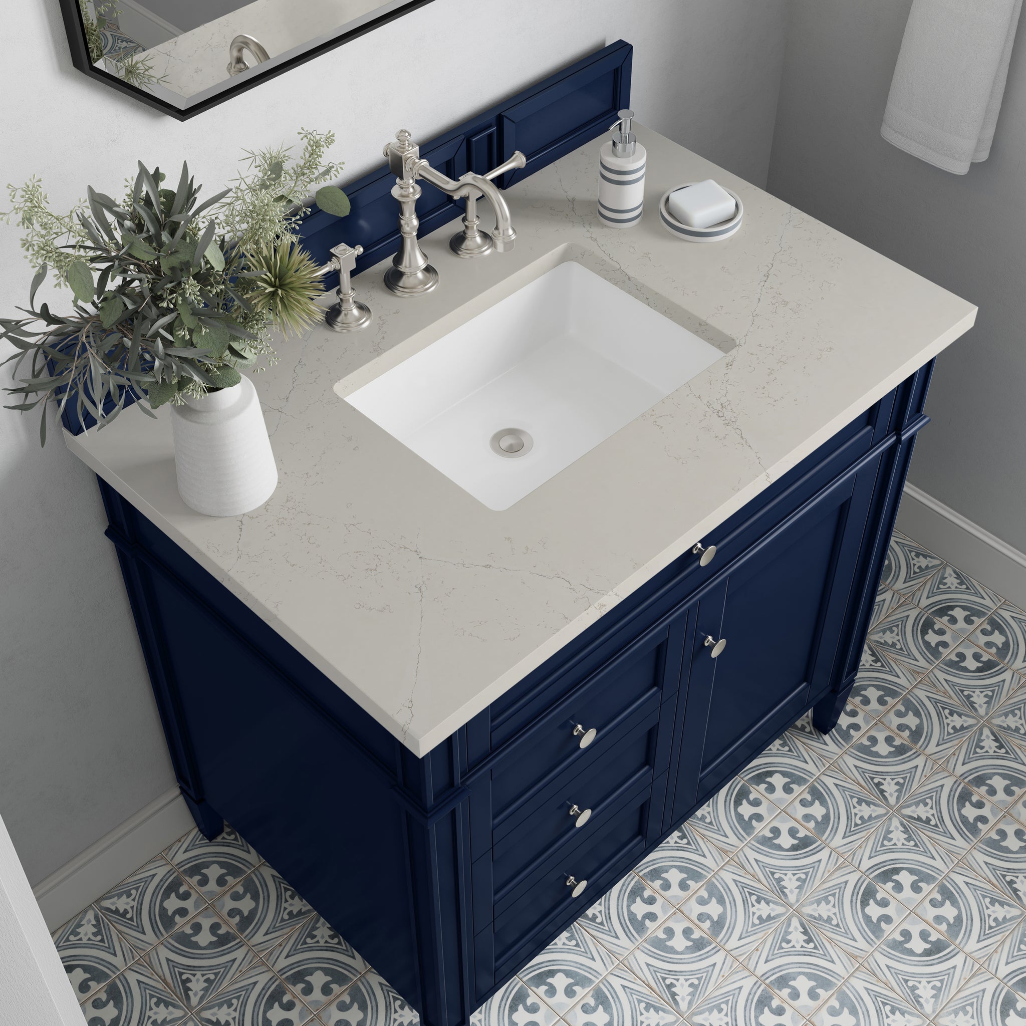 James Martin Brittany 36" Single Bathroom Vanity, Victory Blue, view 38