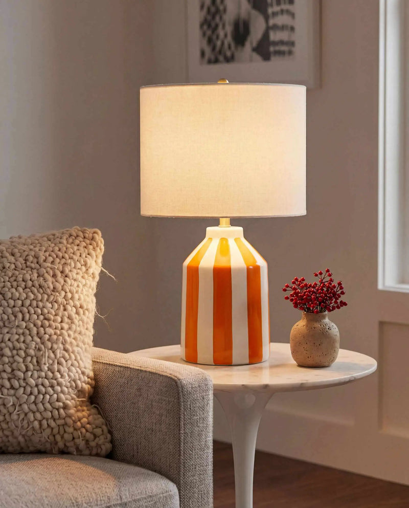 Isbergues Orange Table Lamp by Boutique Rugs