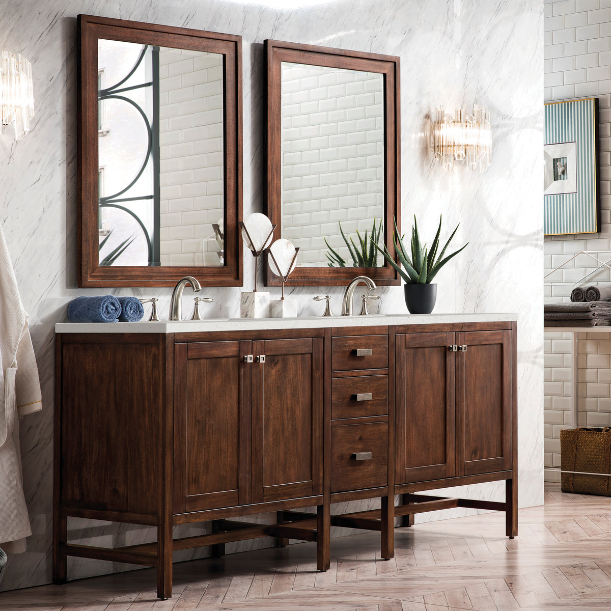 James Martin Addison 72" Double Bathroom Vanity, Mid-Century Acacia, view 18
