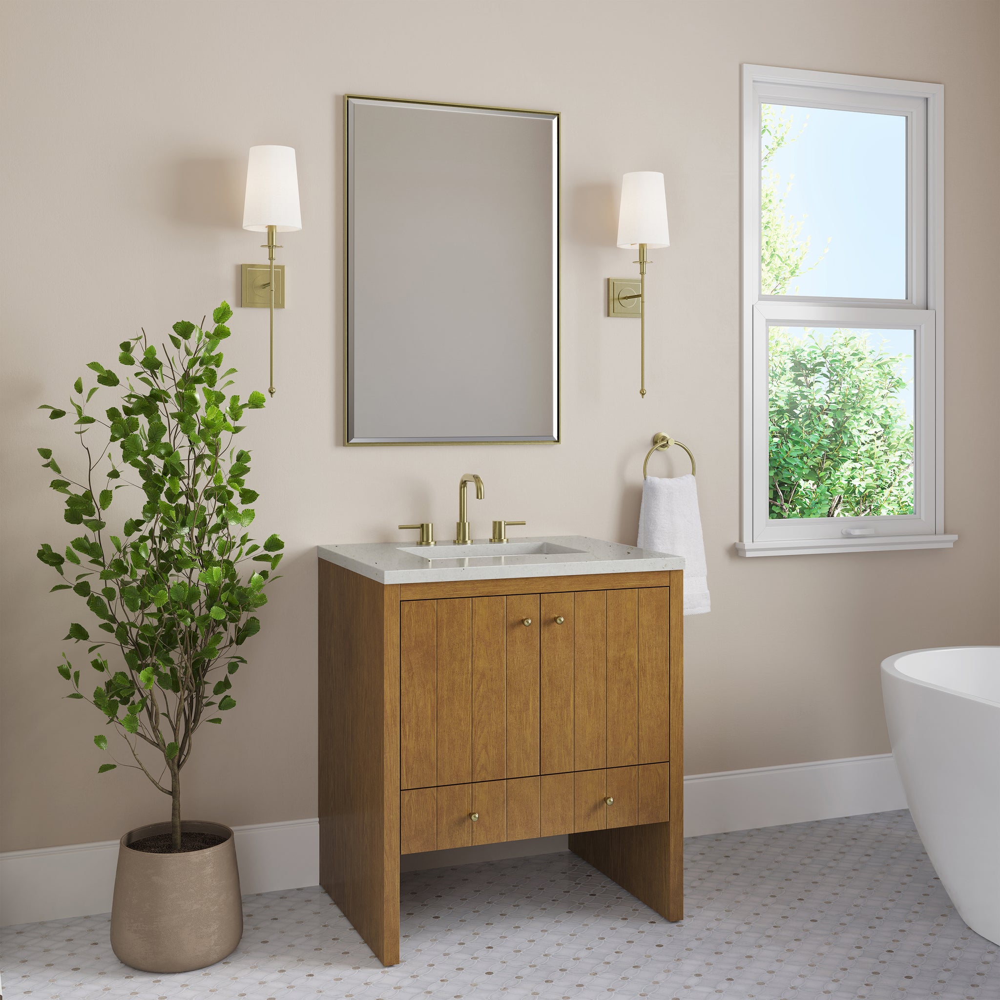 James Martin Hudson 30" Single Bathroom Vanity, Honey Oak, view 26